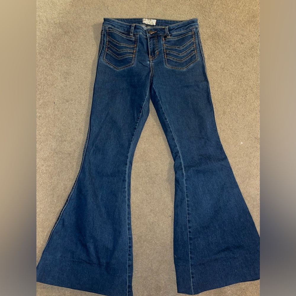 Free People bell bottom jeans.